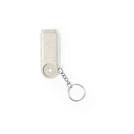 Porte-Clés Pratique et Écologique Monnaie Personnalisé Evelyn Matières : polyester Couleurs : bleu clair objet promotionnel éco-