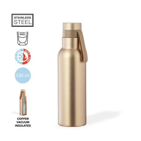 Gourde Isotherme Écologique Personnalisée 500ml Conserve le Chaud & Froid Roach Matières : polyester Couleurs : bleu royal marqu