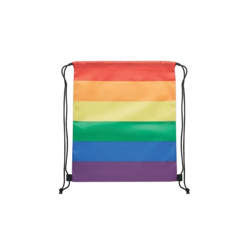 Sac à Cordon Écologique Personnalisé Arc-en-Ciel RPET BOW Matières : coton Taille textile : XXL Couleurs : gris chiné cadeau ent