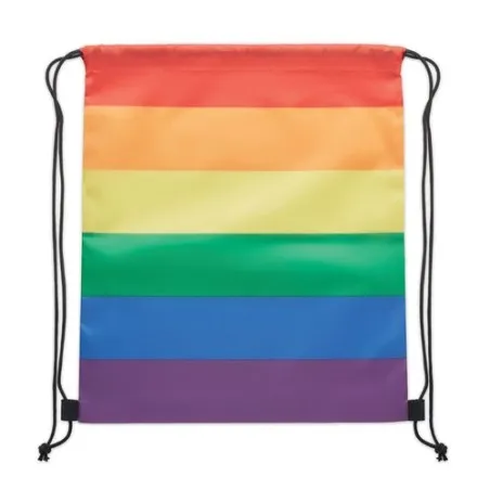 Sac à Cordon Écologique Personnalisé Arc-en-Ciel RPET BOW Matières : coton Taille textile : XXL Couleurs : gris chiné cadeau ent