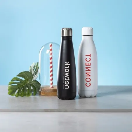 Gourde Personnalisable en Acier - Bidon Rextan Couleurs : gris Matières : polyester recyclé goodies publicitaire événementiel