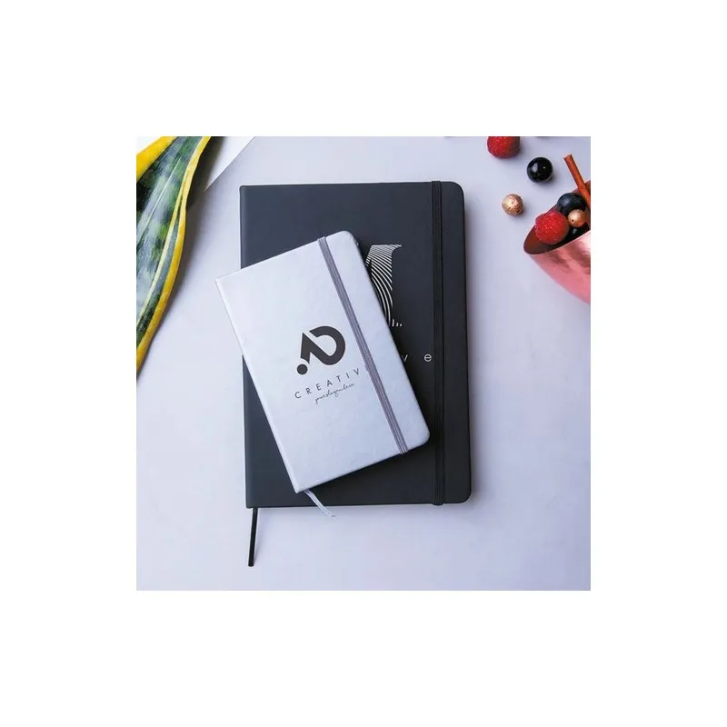 Bloc Notes Personnalisé Écologique - Cilux Matières : aluminium recyclé  Couleurs : noir cadeau collaborateur premium