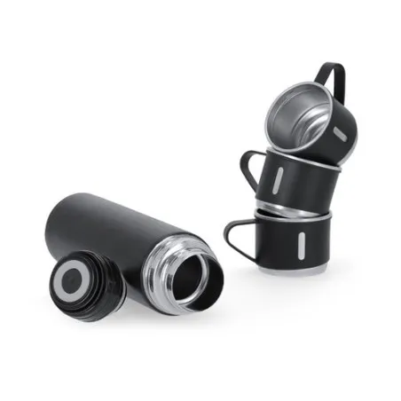 Set personnalisé pas cher Melbir Matières : acier inoxydable Couleurs : noir goodies publicitaire événementiel