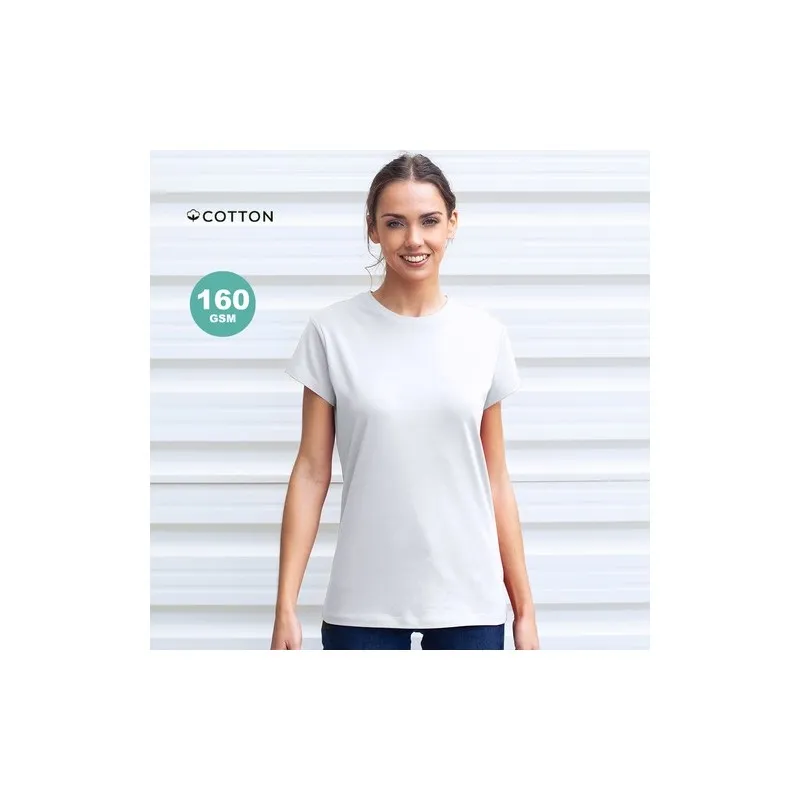 T-Shirt Femme Blanc Confortable et Stylé Personnalisé Seiyo Matières : coton Taille textile : XXL objet promotionnel éco-respons