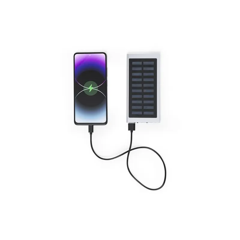 Power Bank Écologique Personnalisée 5000 mAh pas cher - Bernant Matières : acier inoxydable Couleurs : argenté impression haute 