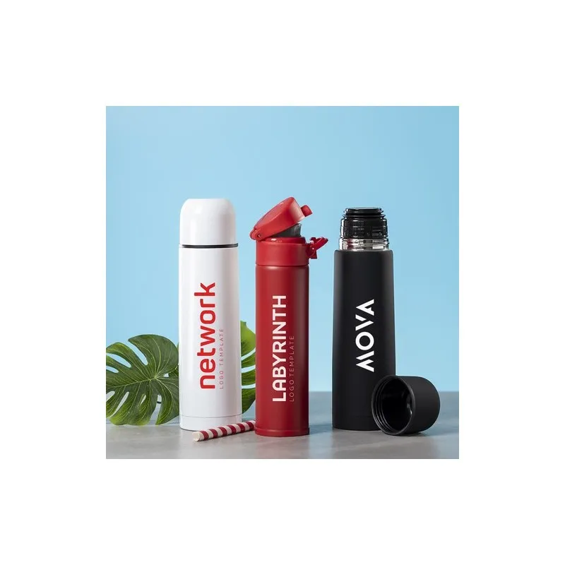 Bouteille isotherme écologique personnalisée - Thermo Poltax Matières : jute Couleurs : naturel personnalisable avec votre logo
