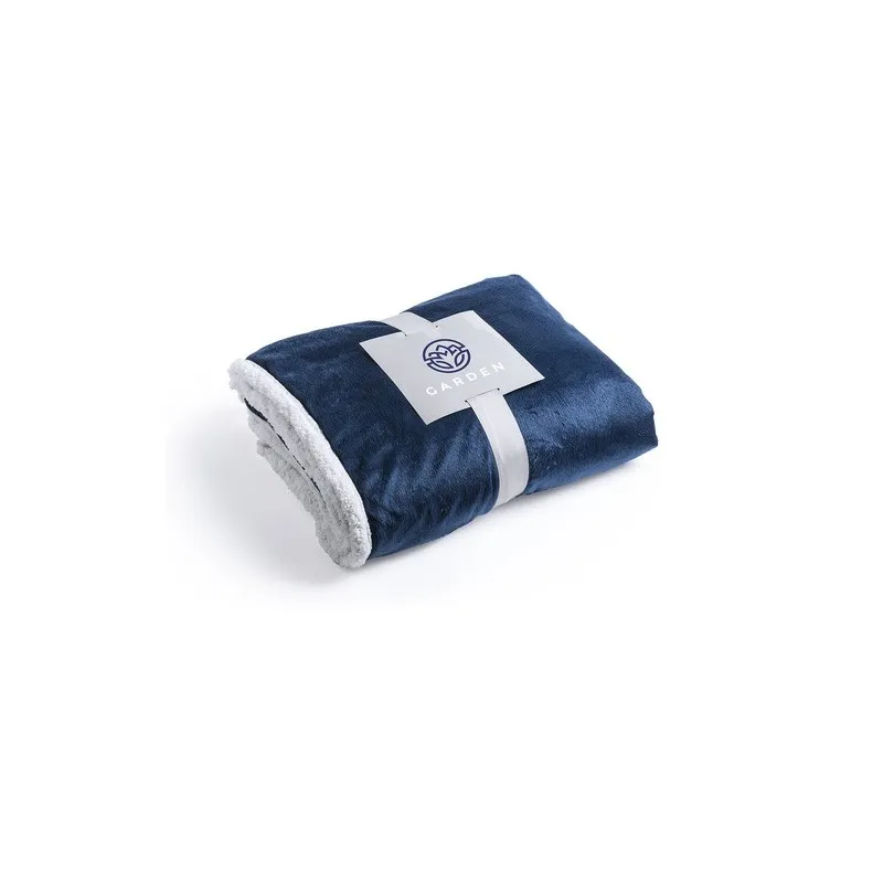 Couverture Personnalisée Élégante et Confortable Lerten pas cher Matières : coton Couleurs : bleu marine personnalisable avec vo