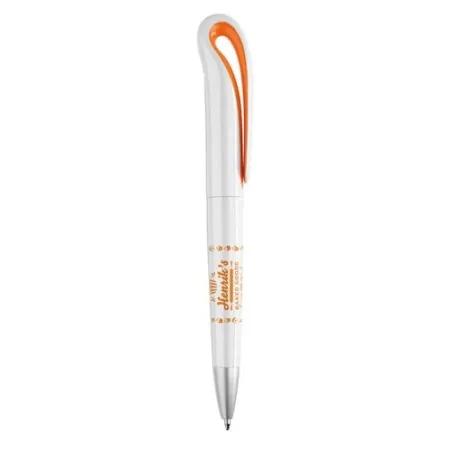 Stylo à bille personnalisé écologique en ABS WHITESWAN Matières : coton Taille textile : XL Couleurs : orange livraison express 