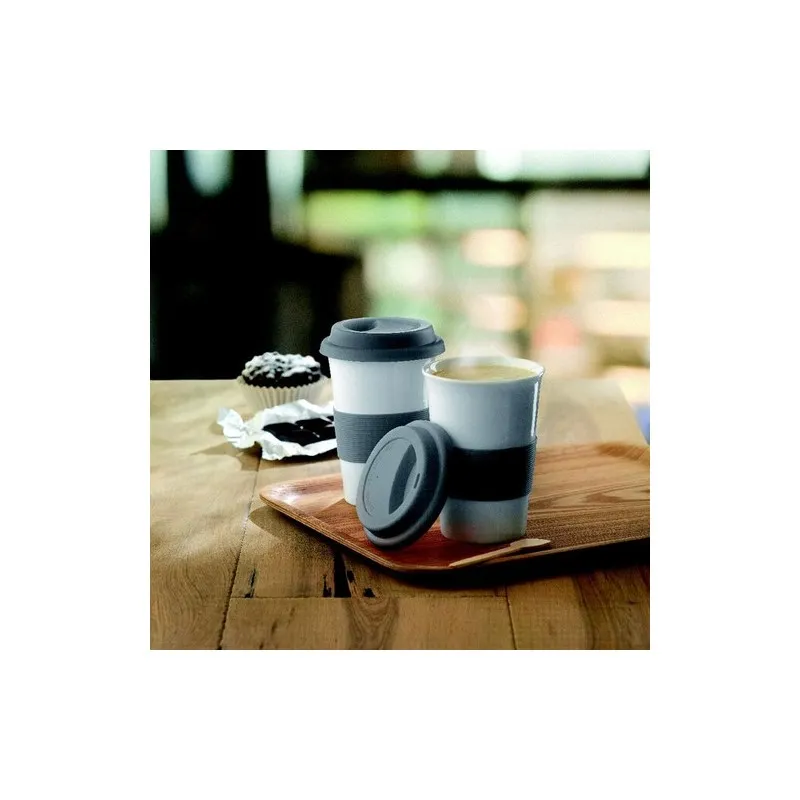 Mug céramique pratique et personnalisable avec silicone TRIBECA Matières : coton Taille textile : L Couleurs : bleu marine foncé