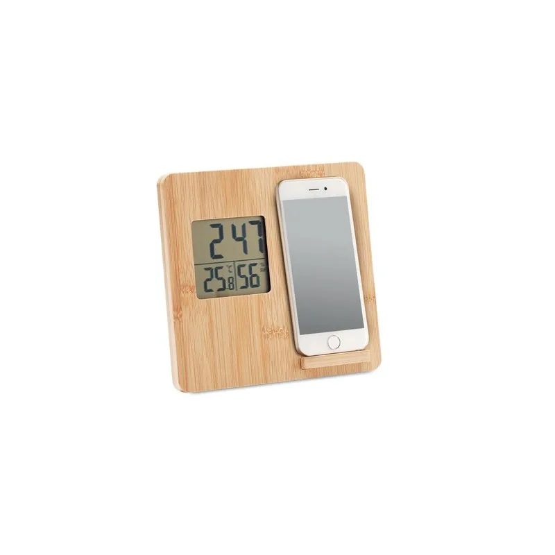 Station météo personnalisée en bambou - Décoration et chargeur FERREL Matières : coton recyclé Taille textile : XL Couleurs : bl