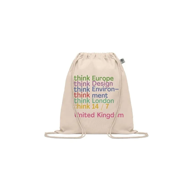 Sac à Cordon Éco-Responsable en Coton Organique Personnalisé - YUKI Matières : coton Taille textile : XL Couleurs : naturel good