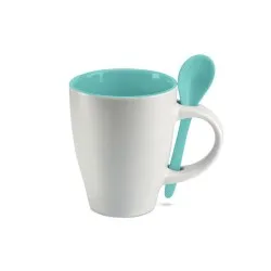 Mug DUAL personnalisé avec cuillère 250 ml Matières : coton Taille textile : S Couleurs : vert bouteille 2