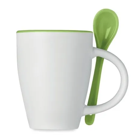 Mug DUAL personnalisé avec cuillère 250 ml Matières : coton Taille textile : M Couleurs : bleu livraison express 24h 48h