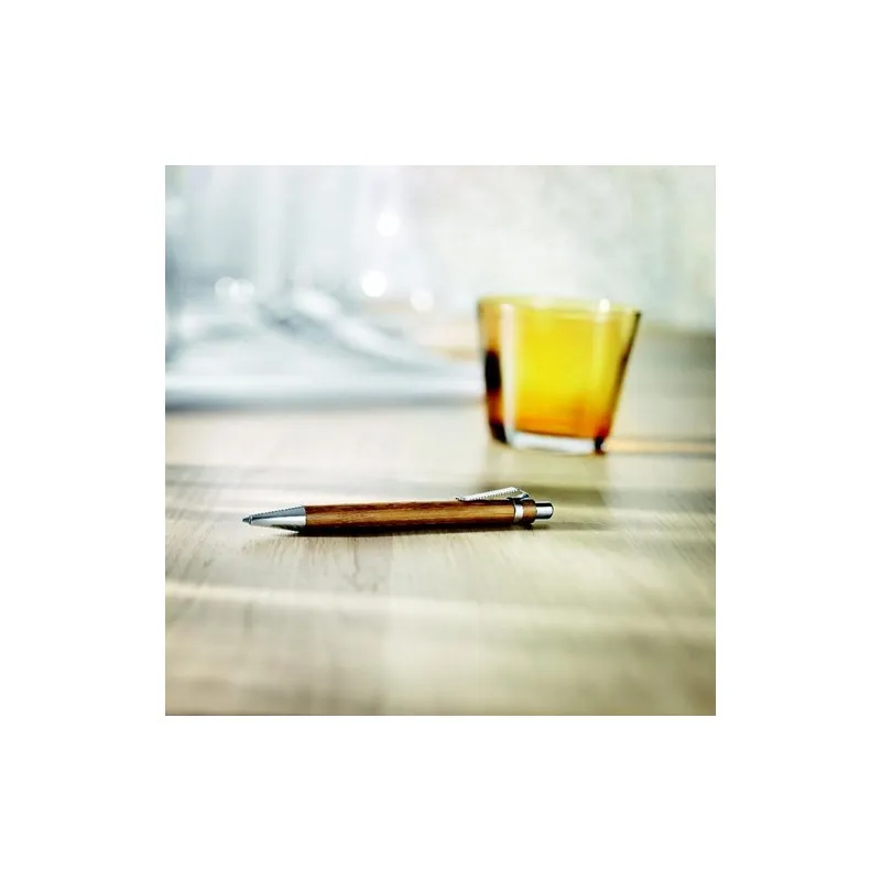 Stylo bille automatique personnalisé écologique SUMATRA Matières : coton Taille textile : M Couleurs : gris foncé cadeau entrepr