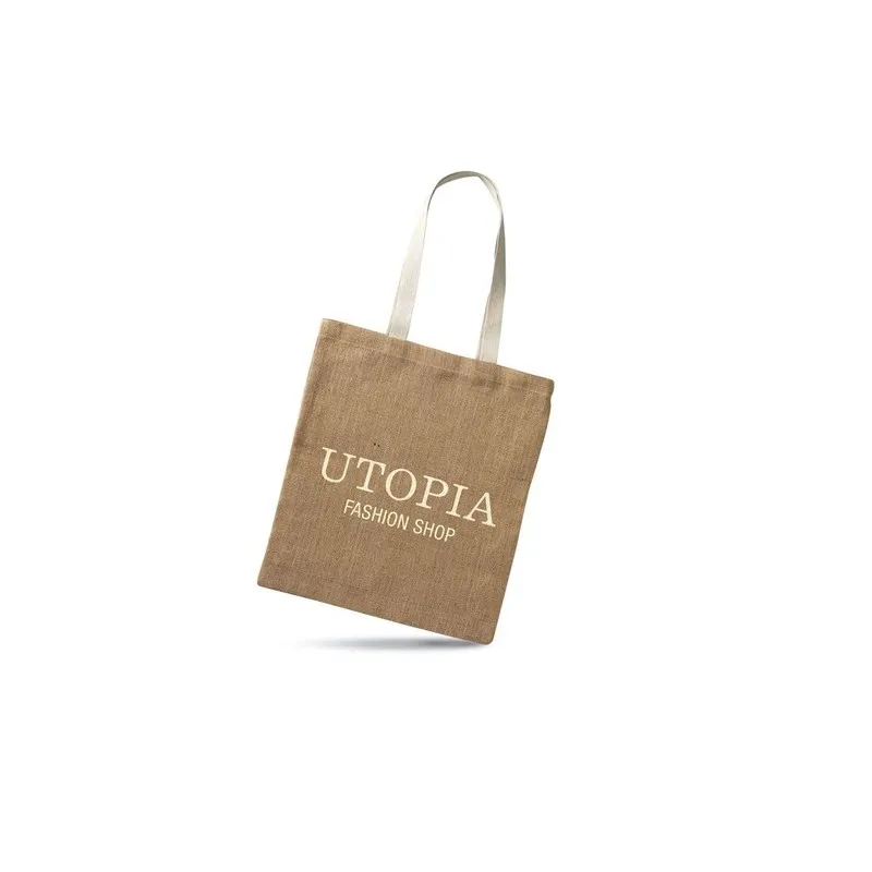Sac provisions écologique en jute personnalisé JUHU Matières : coton Taille textile : M Couleurs : vert cadeau entreprise pas ch