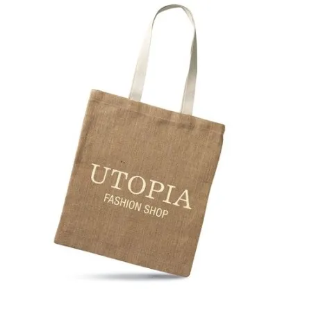 Sac provisions écologique en jute personnalisé JUHU Matières : coton Taille textile : M Couleurs : vert cadeau entreprise pas ch