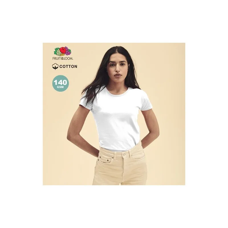 T-Shirt Femme Blanc Personnalisé Écologique Pas Cher - Fruit Of The Loom Iconic Matières : PET Couleurs : bleu goodies entrepris