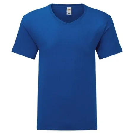 T-Shirt V-Neck Personnalisé Adulte Couleur Iconic Fruit of the Loom Matières : coton recyclé Couleurs : noir personnalisation su