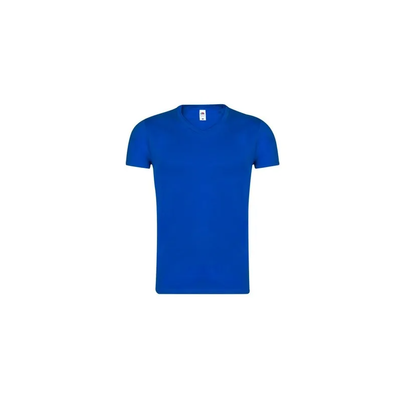 T-Shirt V-Neck Personnalisé Adulte Couleur Iconic Fruit of the Loom Matières : coton recyclé Couleurs : beige marquage couleur é