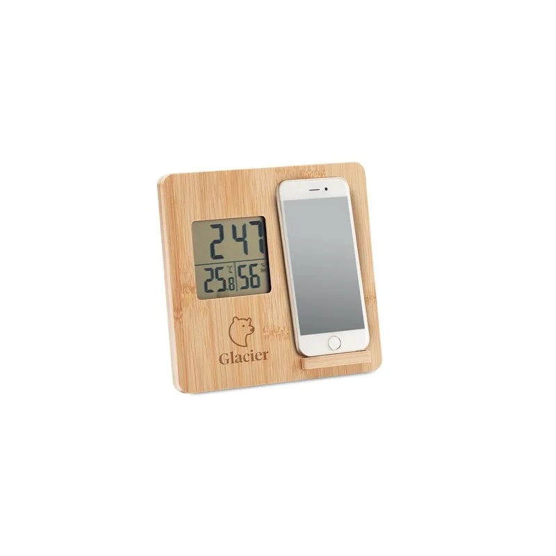 Station météo personnalisée en bambou - Décoration et chargeur FERREL Matières : coton recyclé Taille textile : XL Couleurs : bl