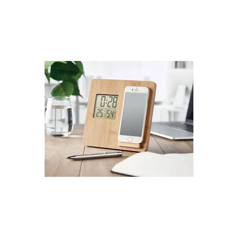 Station météo personnalisée en bambou - Décoration et chargeur FERREL Matières : coton recyclé Taille textile : XL Couleurs : bl