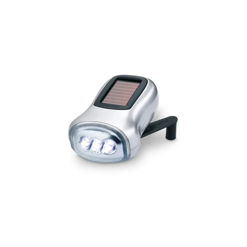 Torche solaire et à dynamo écologique pratique personnalisée DYNASOL Couleurs : fuchsia