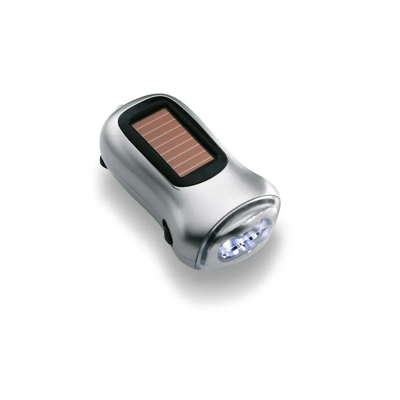 Torche solaire et à dynamo écologique pratique personnalisée DYNASOL Couleurs : fuchsia personnalisable avec votre logo