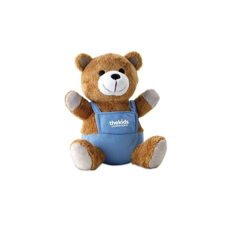 Ourson en peluche unique et personnalisé - Cadeau d'entreprise NICO Couleurs : orange personnalisable avec votre logo