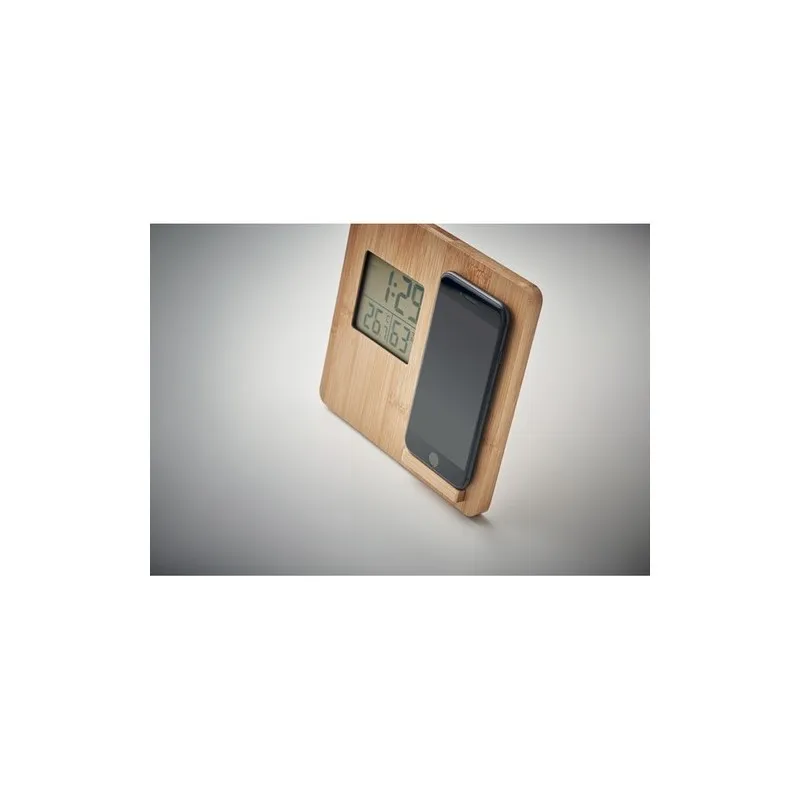 Station météo personnalisée en bambou - Décoration et chargeur FERREL Matières : coton recyclé Taille textile : XL Couleurs : bl