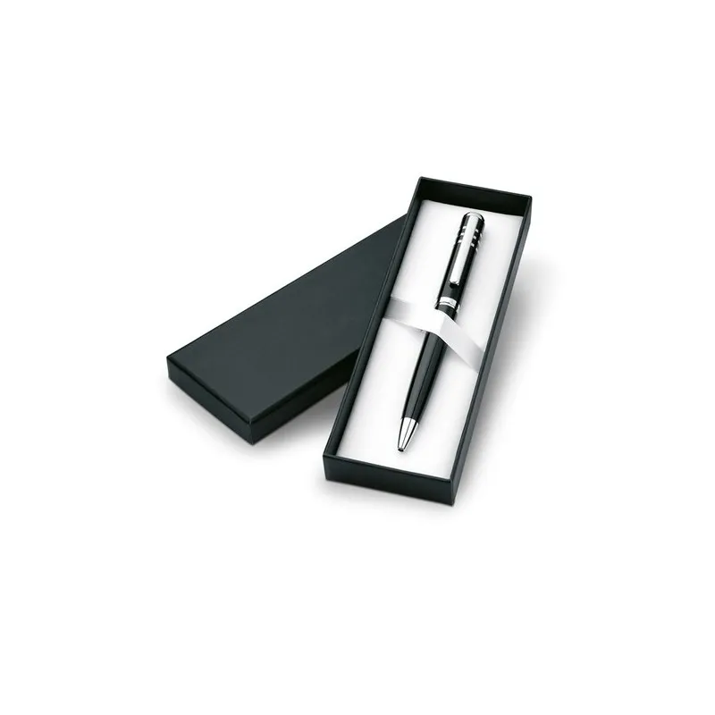 Stylo-bille twist laqué en métal personnalisé OLYMPIA Couleurs : noir