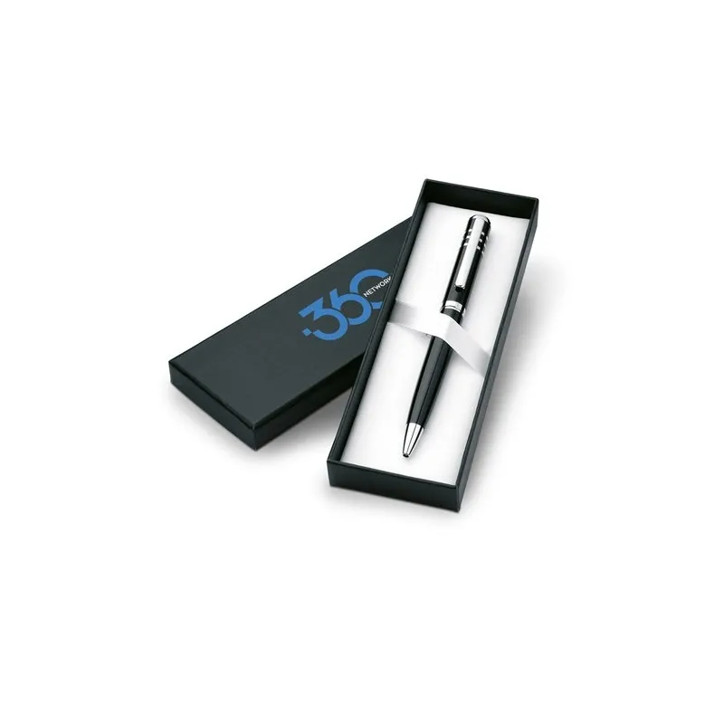 Stylo-bille twist laqué en métal personnalisé OLYMPIA Couleurs : noir goodies publicitaire événementiel