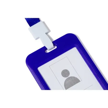 Lanyard Personnalisé Économique Porte-Badge - Fleck Couleurs : blanc objet publicitaire robuste