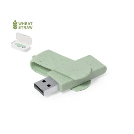 Clé USB Éco-responsable Pratique Personnalisée 16GB Brounik Matières : bambou Couleurs : bleu objet promotionnel éco-responsable