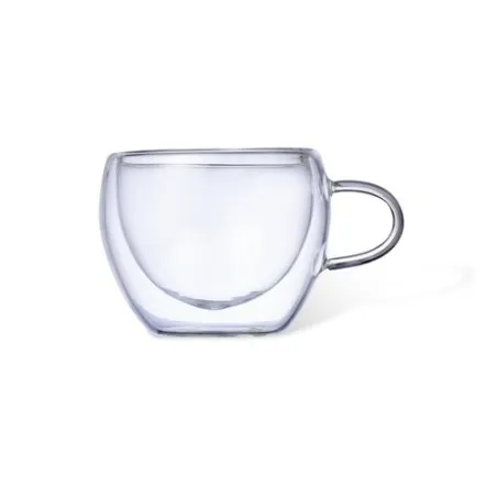 Set de Mugs en Verre Borosilicate Personnalisés Gladen Matières : PET recyclé Couleurs : noir cadeau entreprise pas cher