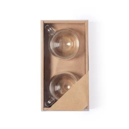 Set de Mugs en Verre Borosilicate Personnalisés Gladen Matières : PET recyclé Couleurs : noir livraison express 24h 48h