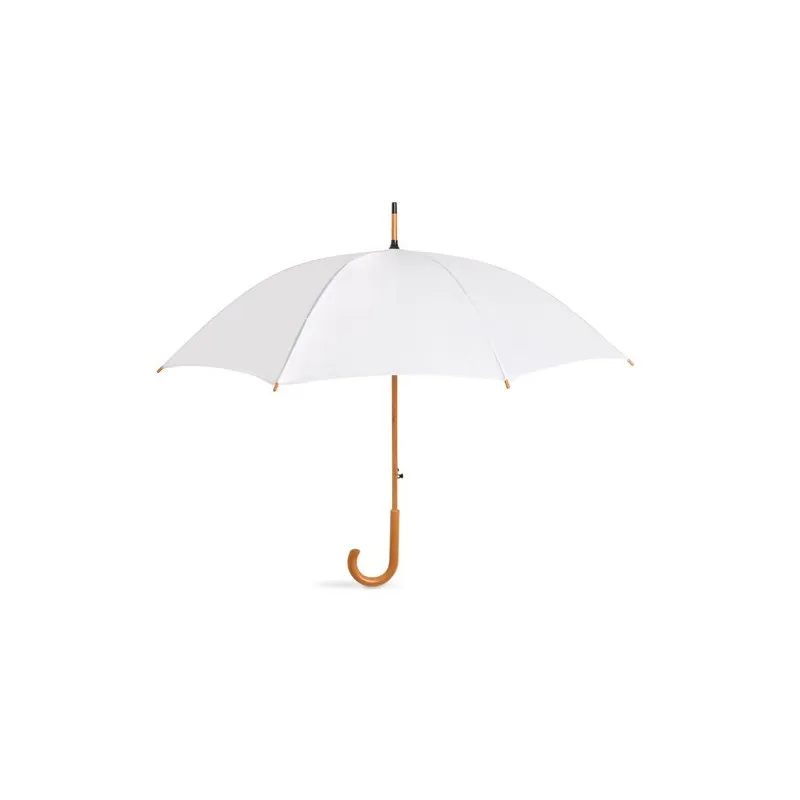 Parapluie Écologique avec Poignée en Bois - CUMULI Matières : polyester Taille textile : M Couleurs : rouge marquage laser ultra