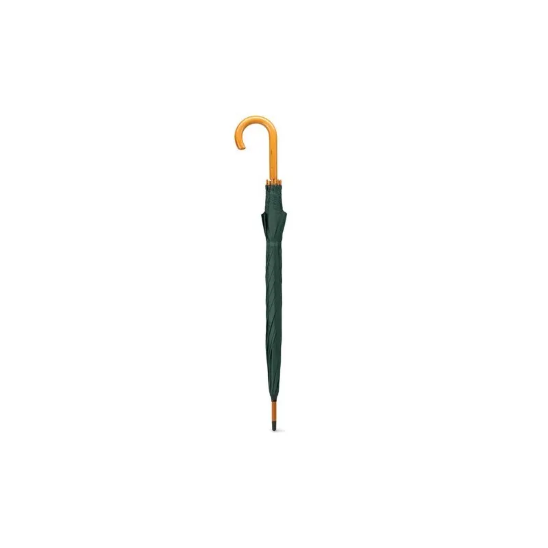 Parapluie Écologique avec Poignée en Bois - CUMULI Matières : polyester Taille textile : S Couleurs : bleu impression logo haute