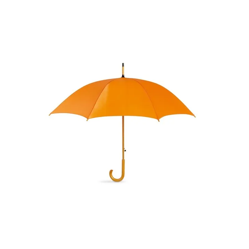 Parapluie Écologique avec Poignée en Bois - CUMULI Matières : polyester Couleurs : noir cadeau entreprise pas cher