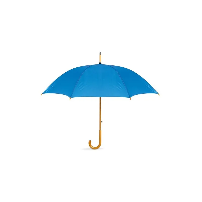 Parapluie Écologique avec Poignée en Bois - CUMULI Matières : polyester Couleurs : bleu personnalisable avec votre logo