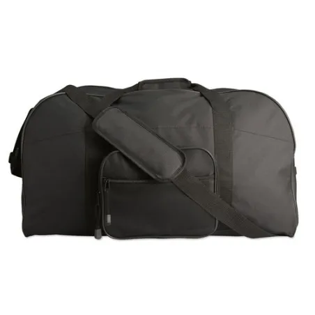 Sac de sport personnalisable avec poche avant - TERRA Matières : aluminium Couleurs : noir personnalisable avec votre logo