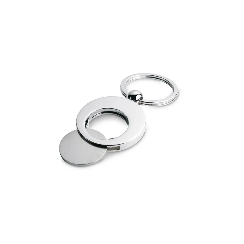 Porte-clés publicitaires uniques avec jeton - EURING Matières : ardoise Couleurs : noir personnalisable avec votre logo