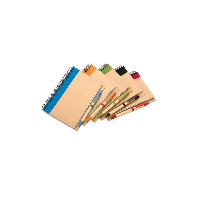 Bloc-notes recyclé et stylo SONORA PLUS