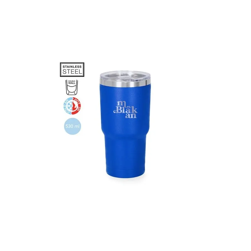 Verre thermique personnalisé pas cher Haftal Matières : polyester Couleurs : bleu marine impression logo haute qualité