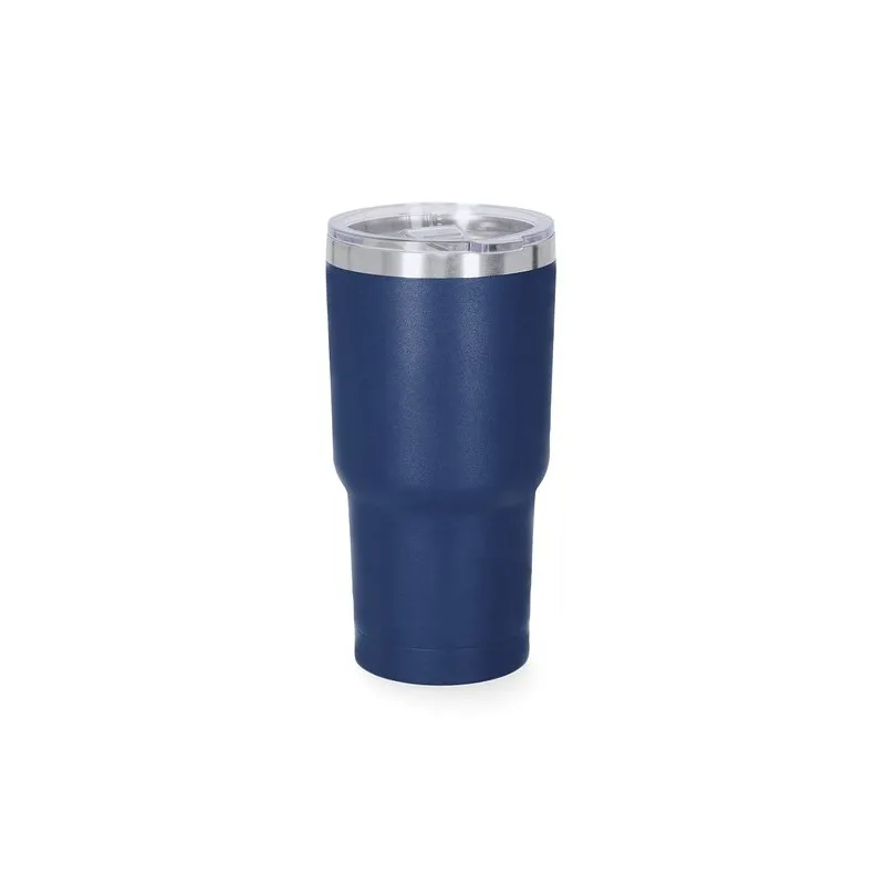 Verre thermique personnalisé pas cher Haftal Matières : polyester Couleurs : bleu marine objet promotionnel éco-responsable