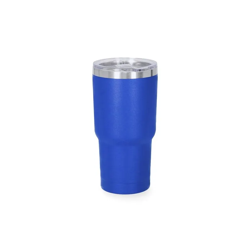 Verre thermique personnalisé pas cher Haftal Matières : polyester Couleurs : bleu marine goodies personnalisé en stock