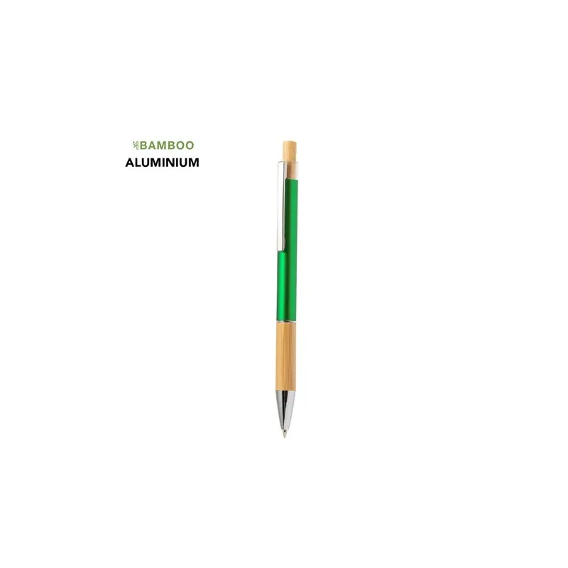 Stylo Écologique Cadeau en Bamboo et Aluminium Weler Couleurs : bleu objet promotionnel éco-responsable