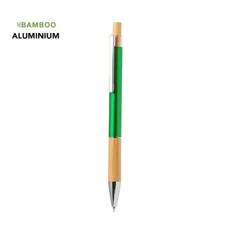 Stylo Écologique Cadeau en Bamboo et Aluminium Weler Couleurs : bleu objet promotionnel éco-responsable