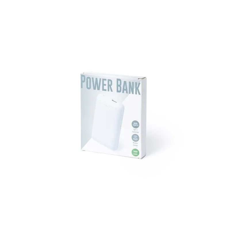 Batterie Externe Personnalisée 5000 mAh - Power Bank Vekmar Couleurs : brun clair objet promotionnel éco-responsable