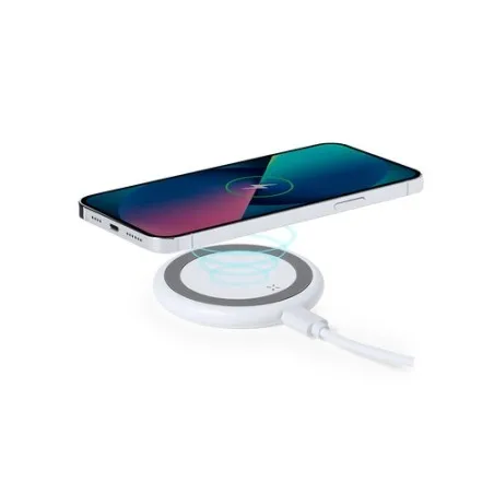 Chargeur sans fil Personnalisé - Joyce Matières : polyester Couleurs : bleu marquage laser ultra précis