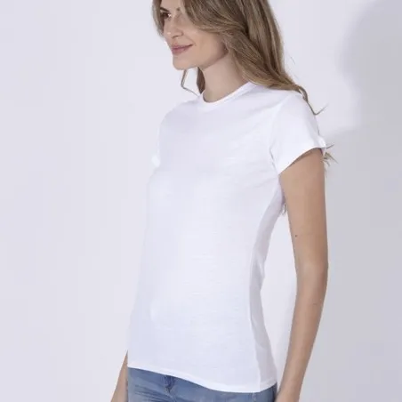 T-Shirt Blanc Femme Personnalisé 100% Coton WCS180 "Keya" Matières : PET recyclé Couleurs : noir livraison express 24h 48h